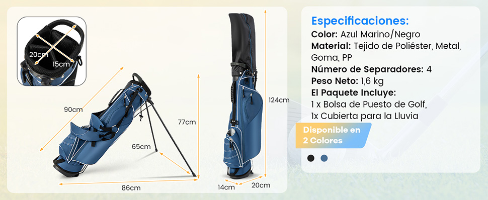bolsa de soporte de golf liviana