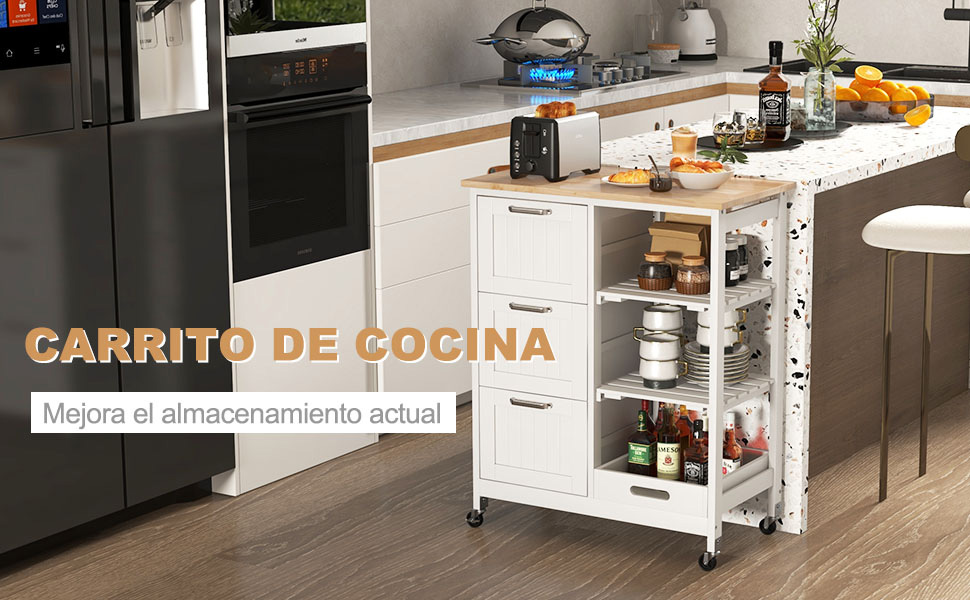 Carrito con isla de cocina