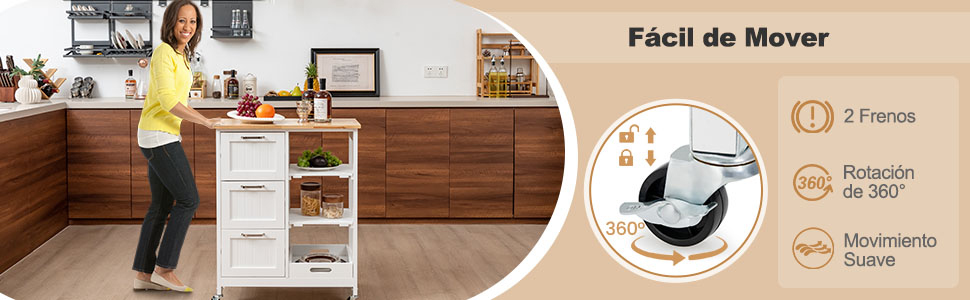 Mueble de cocina con ruedas