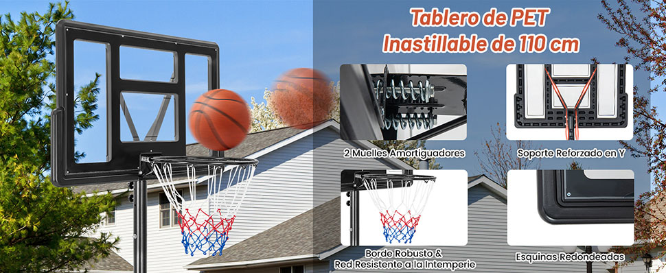 aro y portería de baloncesto portátil
