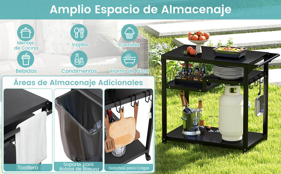 Carro organizador barbacoa