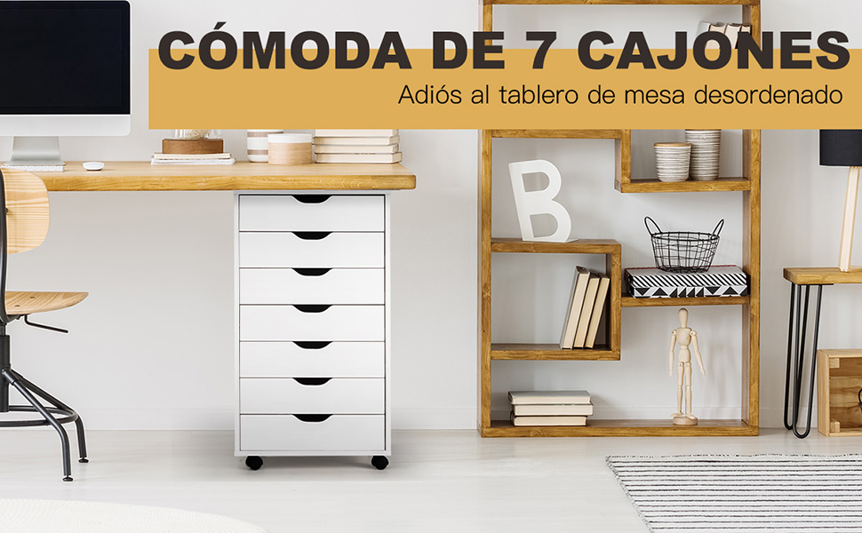 Archivador móvil de 7 cajones