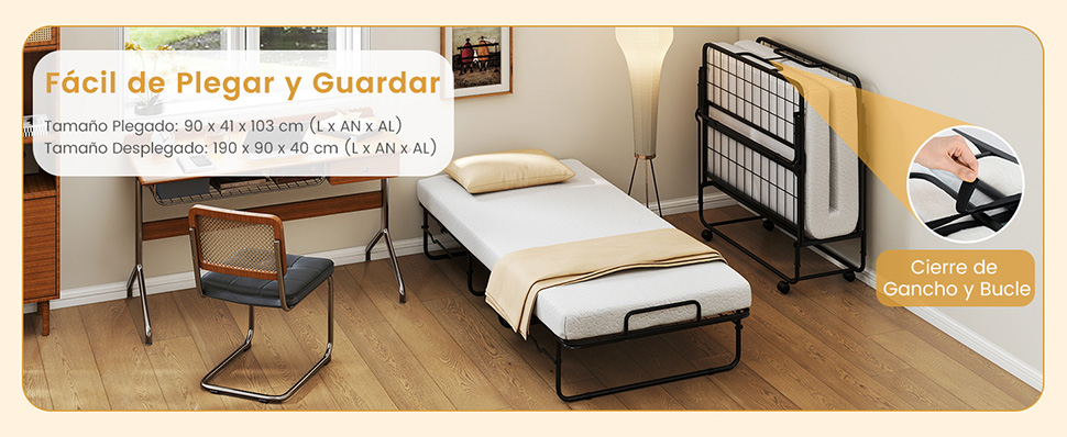 Cama plegable metálica