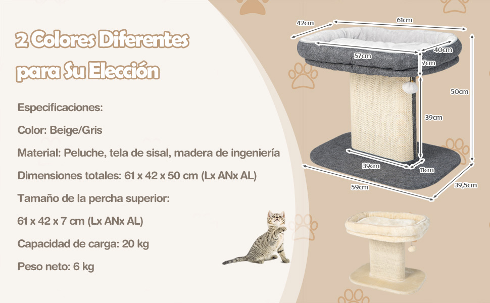 Árbol para gatos con sisal