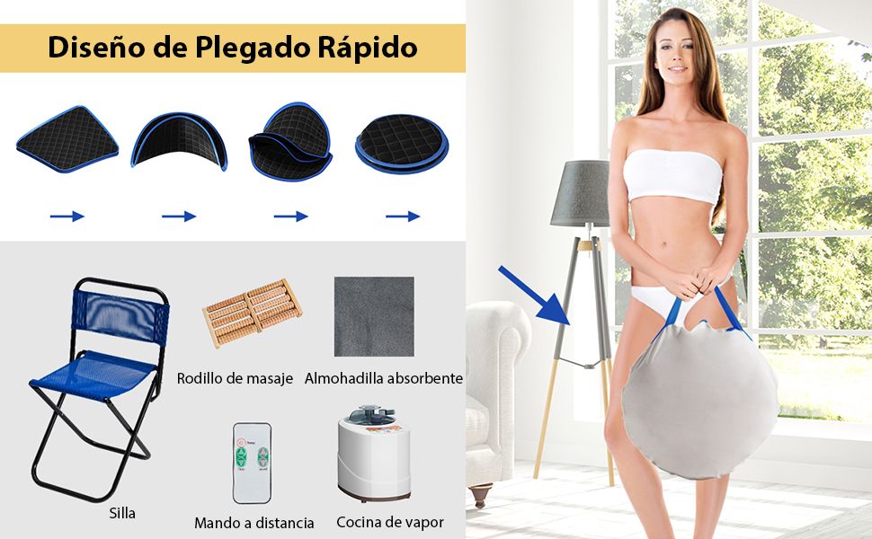 Sauna con silla y control remoto