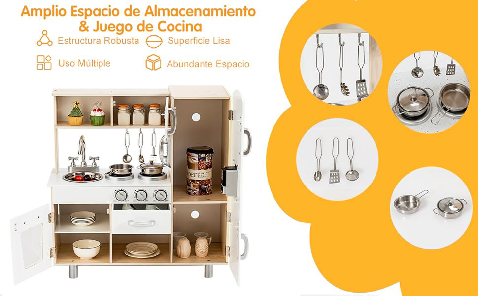 Cocina de juguete con nevera