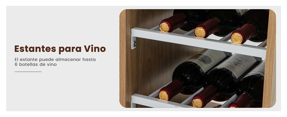 mesa de bar con soporte para copas de vino
