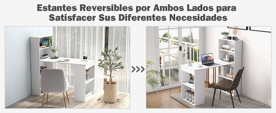 combo de escritorio de oficina con estantería