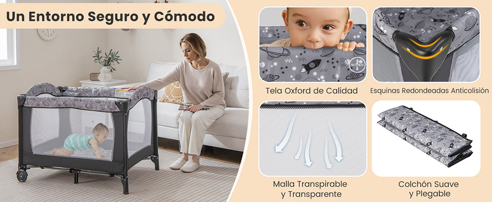 Cuna malla transpirable