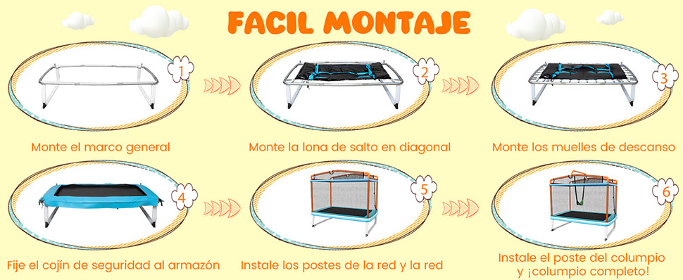 trampolín rectangular para niños