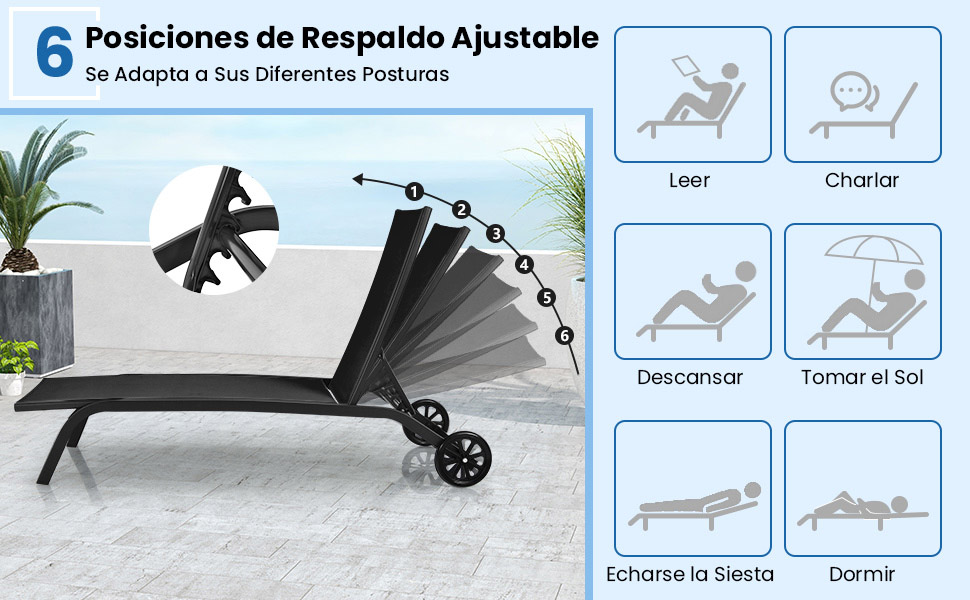 Silla reclinable exterior