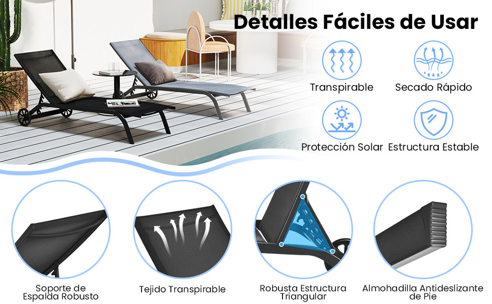 Tumbona para piscina