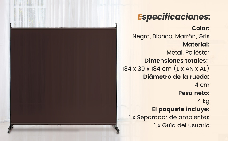 Biombo con ruedas oficina casa