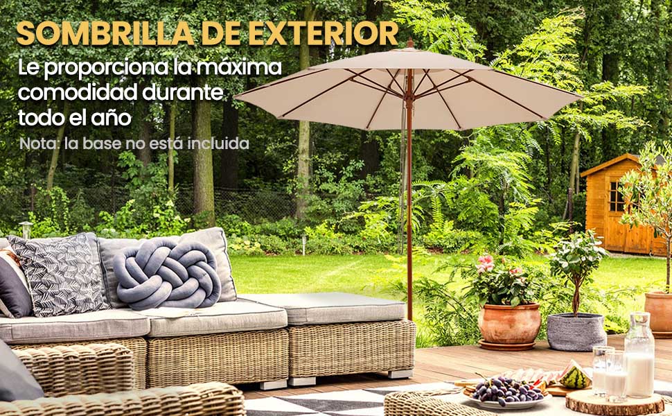 Sombrilla patio 2.8 metros