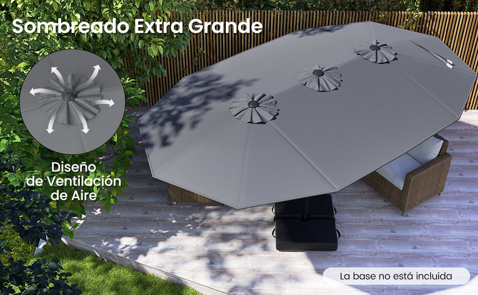 Sombrilla con ventilación