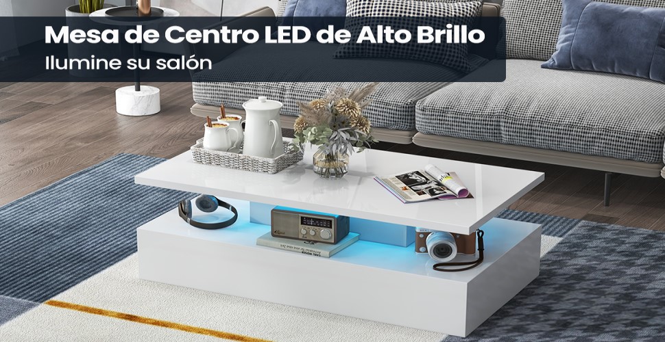 Mesa de café LED