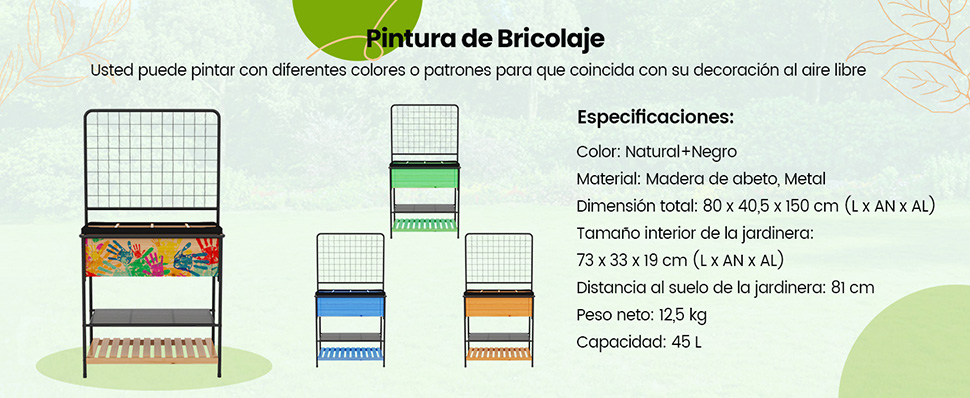 Jardineras con rejilla divisoria