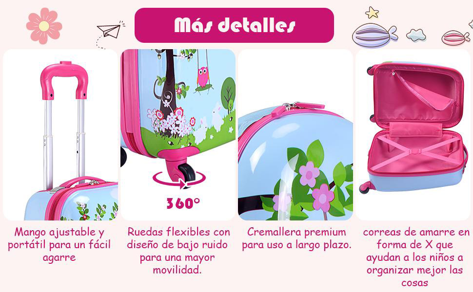 juego de maletas para niños de 2 piezas