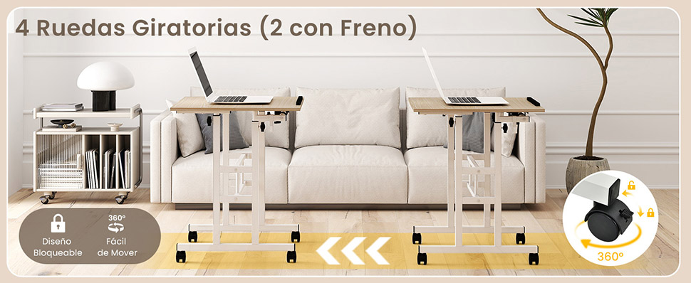 Mesa de ordenador con ruedas 