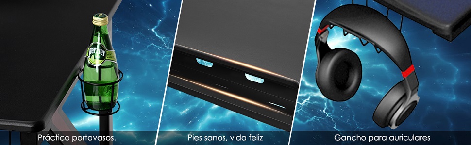 Escritorio de gaming con forma de K