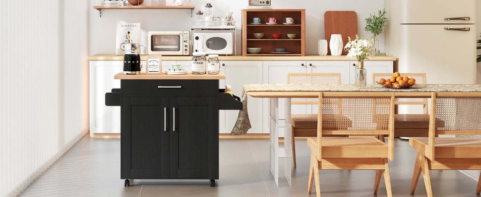 Isla de Cocina Móvil con Ruedas