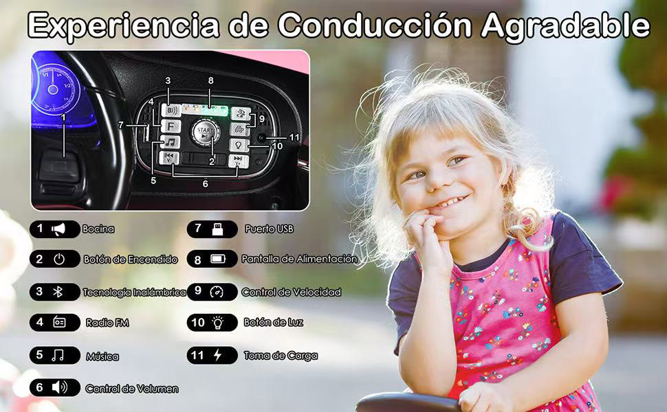 coche volkswagen infantil con musica y bluetooth