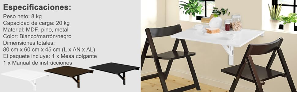 Mesa plegable pequeña espacio