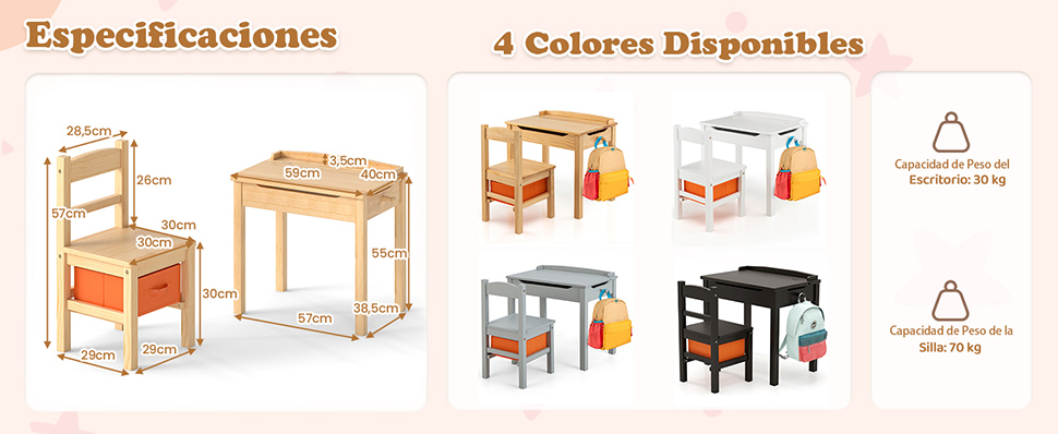 Juego de Mesa y Silla