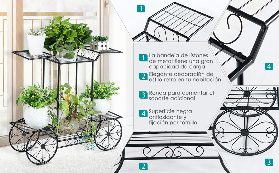 estante de metal para plantas