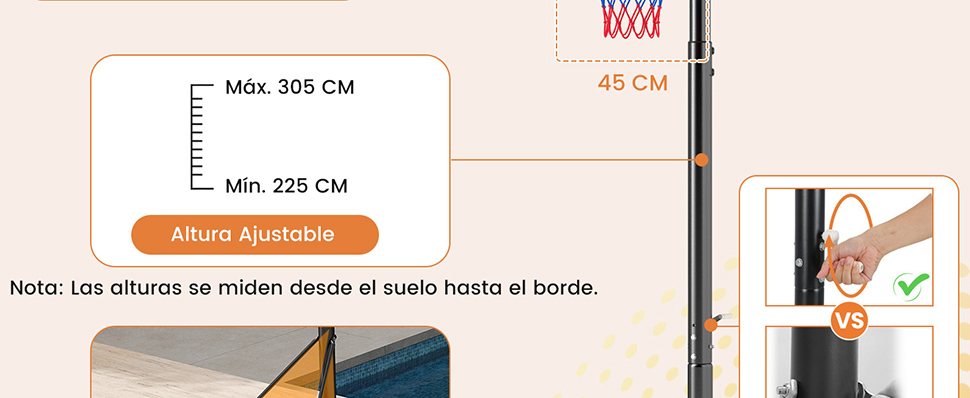 Aro de baloncesto portátil