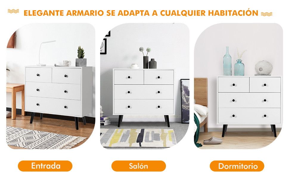cómoda de 4 cajones