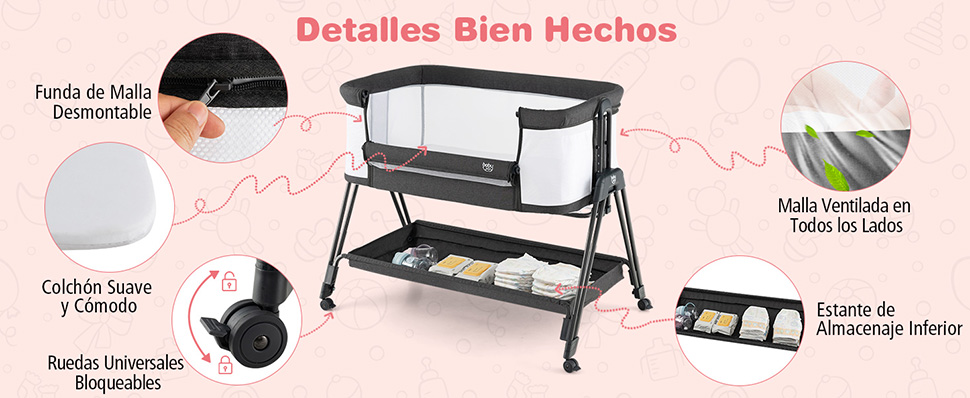 cuna para dormir junto al bebé