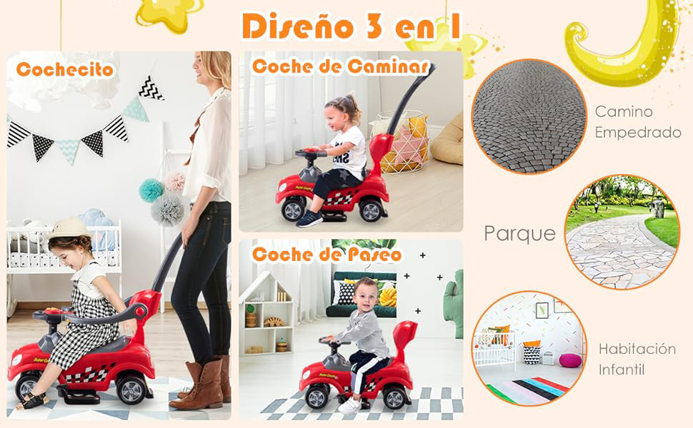 Coche de empuje 3 en 1 bebé