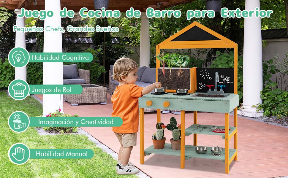 Cocina de barro infantil