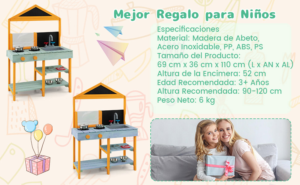Cocina barro con maceta 