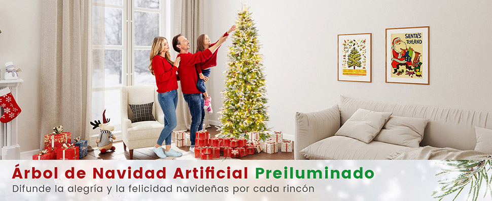 Árbol de Navidad preiluminado