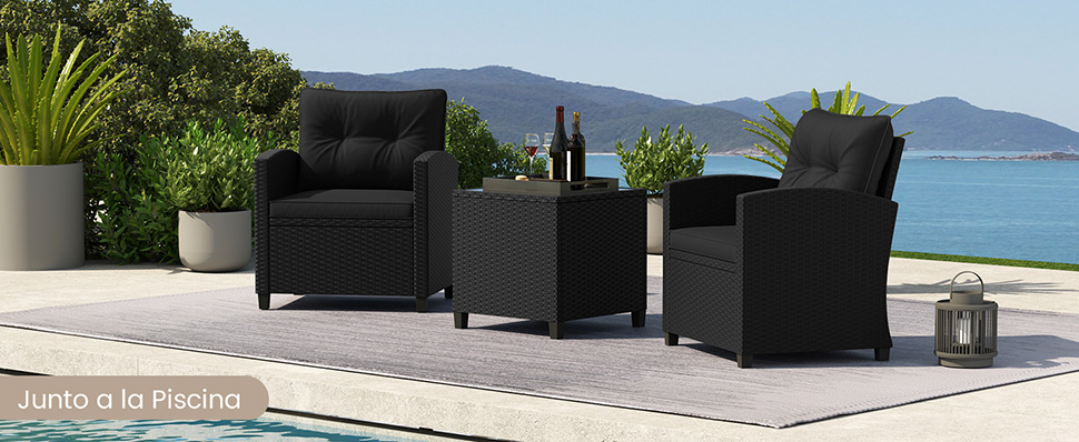 set de muebles de patio de rat&aacute;n