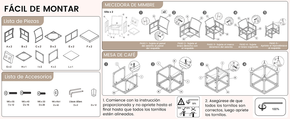 set de exterior de rat&aacute;n de 3 piezas