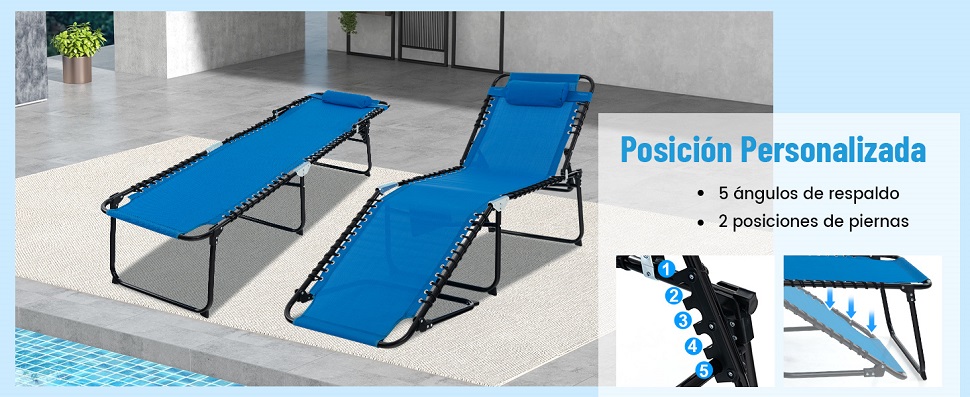 silla reclinable portátil de camping