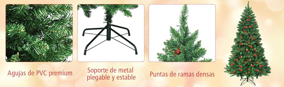 árbol de Navidad artificial con luces