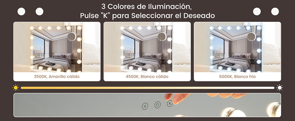 Espejo de aumento para beauty