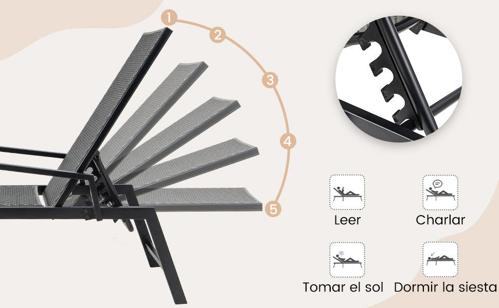 Sillón reclinable exterior