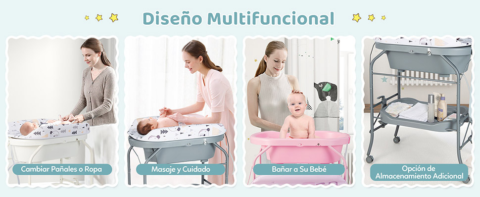 cambiador de bebés con ruedas