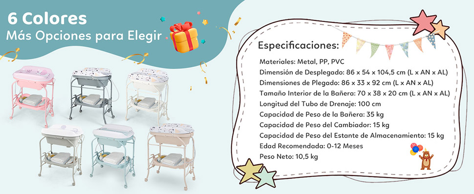 cambiador de bebés plegable