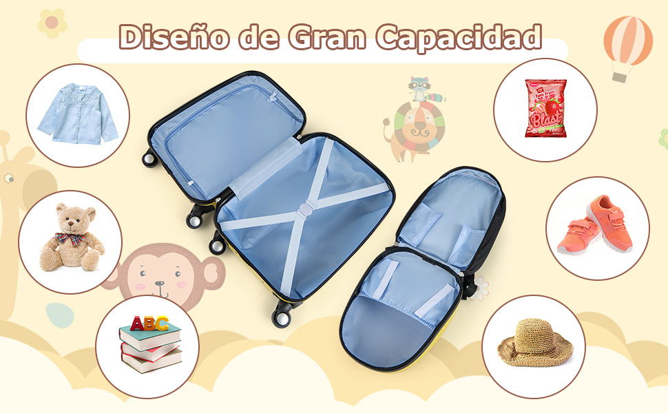 equipaje de viaje para niños