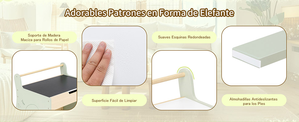 mesa de actividades de madera con espacio de almacenamiento