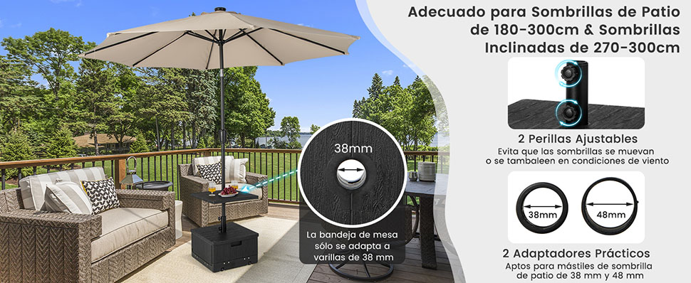 Base con ruedas para sombrilla