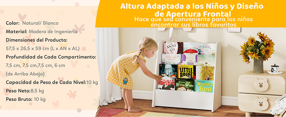 librería para habitaciones de niños