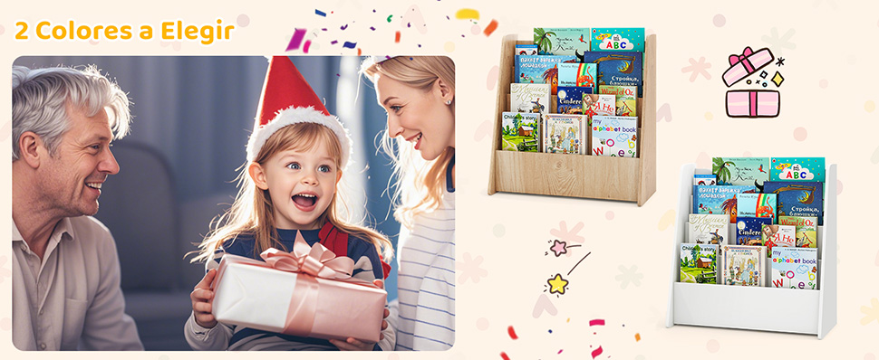 estantería de libros para niños
