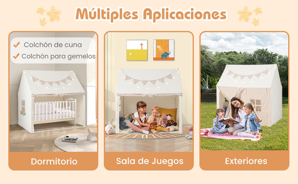 Carpa con luces de estrellas